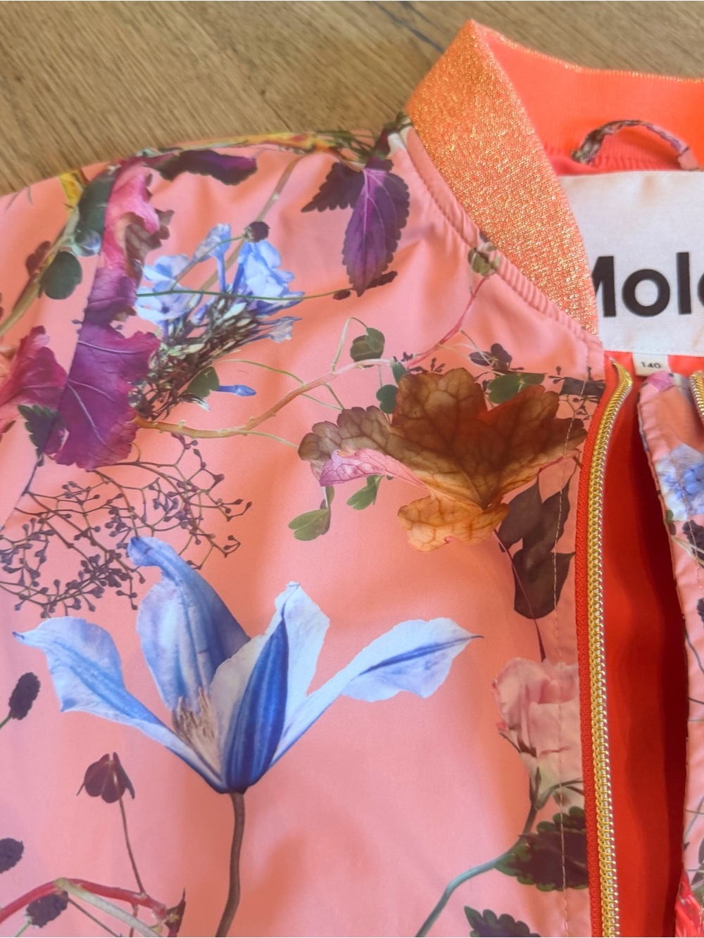 Molo Pink Floral Bomber Jacket with Multicolor Blooms - Picture 3 of 7
